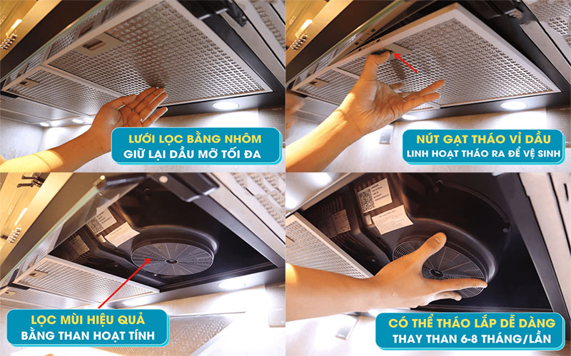 Bộ lọc của Máy hút mùi cổ điển Malloca H365.7B