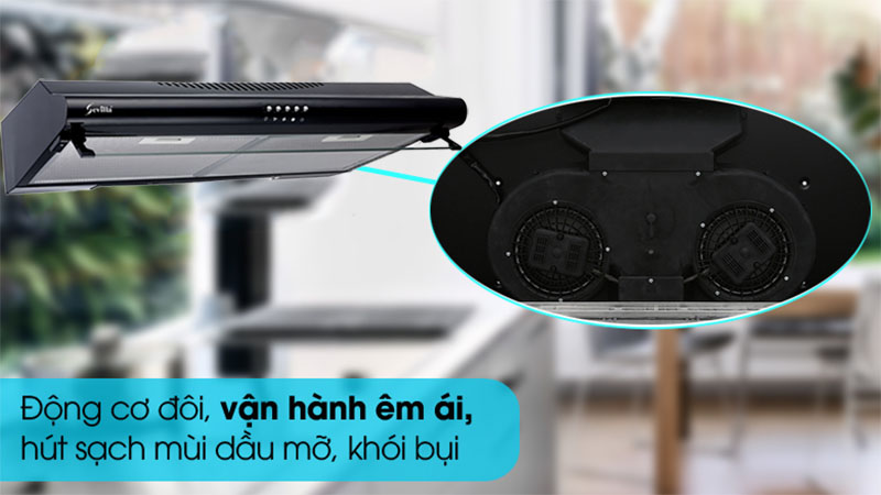 Máy hút mùi cổ điển Sevilla SV-260 Black - Hàng chính hãng