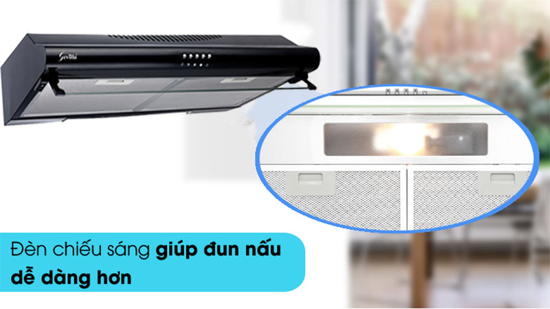 Máy hút mùi cổ điển Sevilla SV-260 Black - Hàng chính hãng