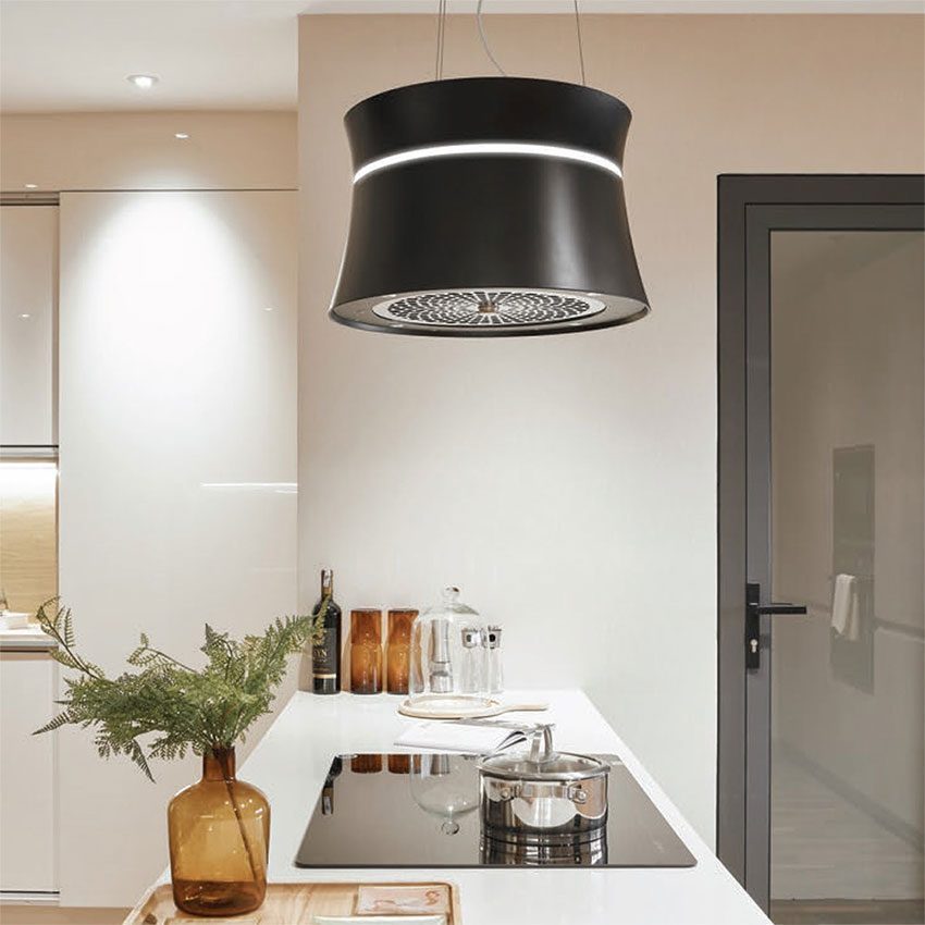 Thiết kế treo trần hiện đại của máy hút mùi đảo Malloca SOPHIE K-500B