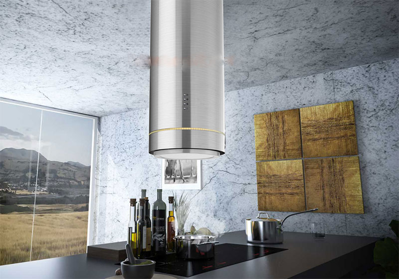 Máy hút mùi treo độc lập Canzy CZ-7038GB có thiết kế treo trần hiện đại