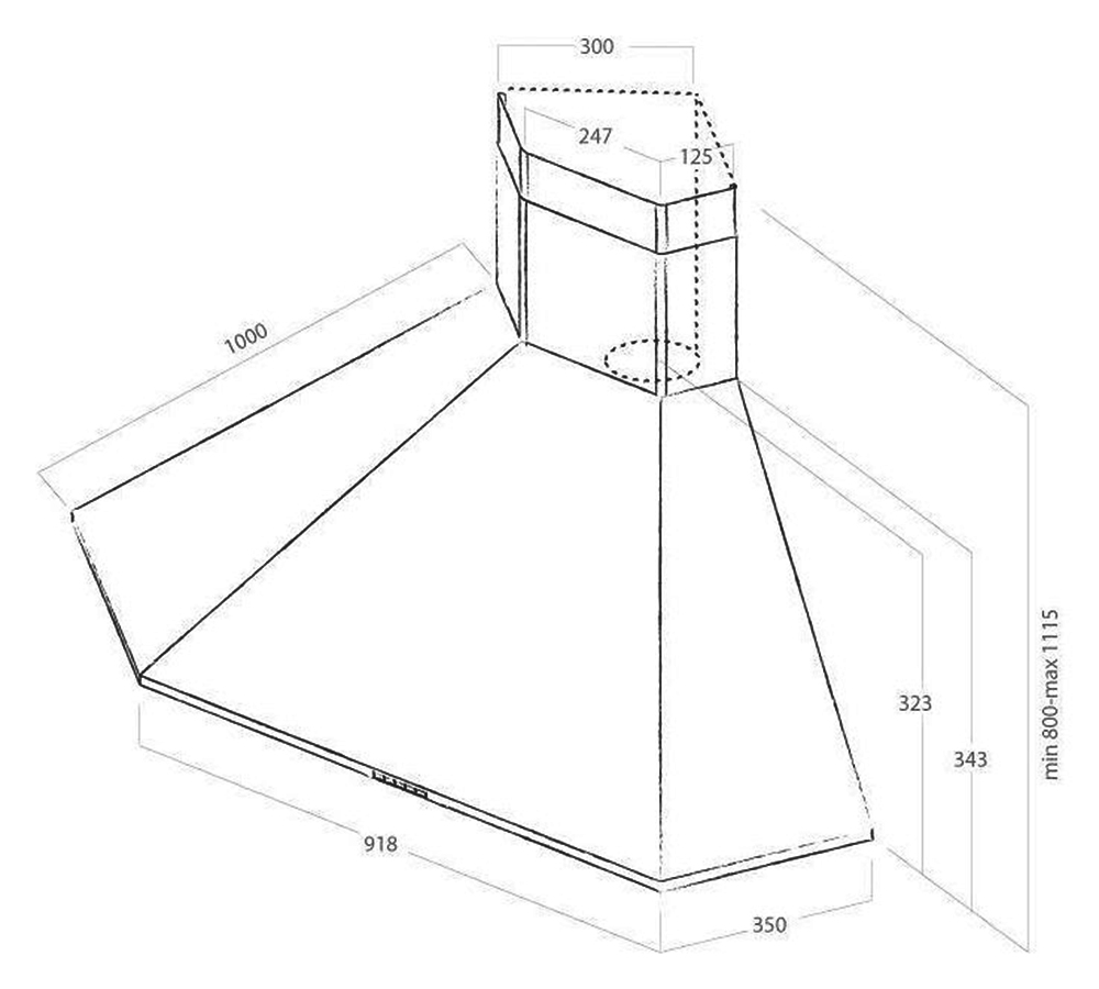 Máy hút mùi áp tường Elica ACUTA BL/F/100 - Hàng chính hãng
