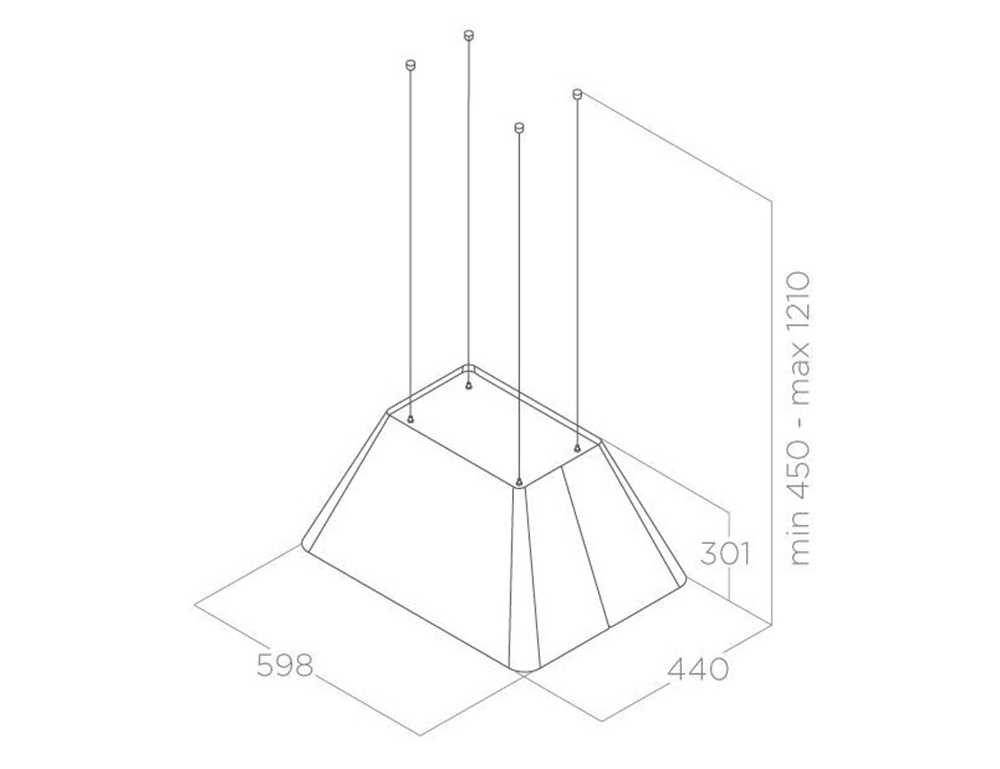 Máy hút mùi Elica IKONA LIGHT BL MAT/F/60 - Hàng chính hãng