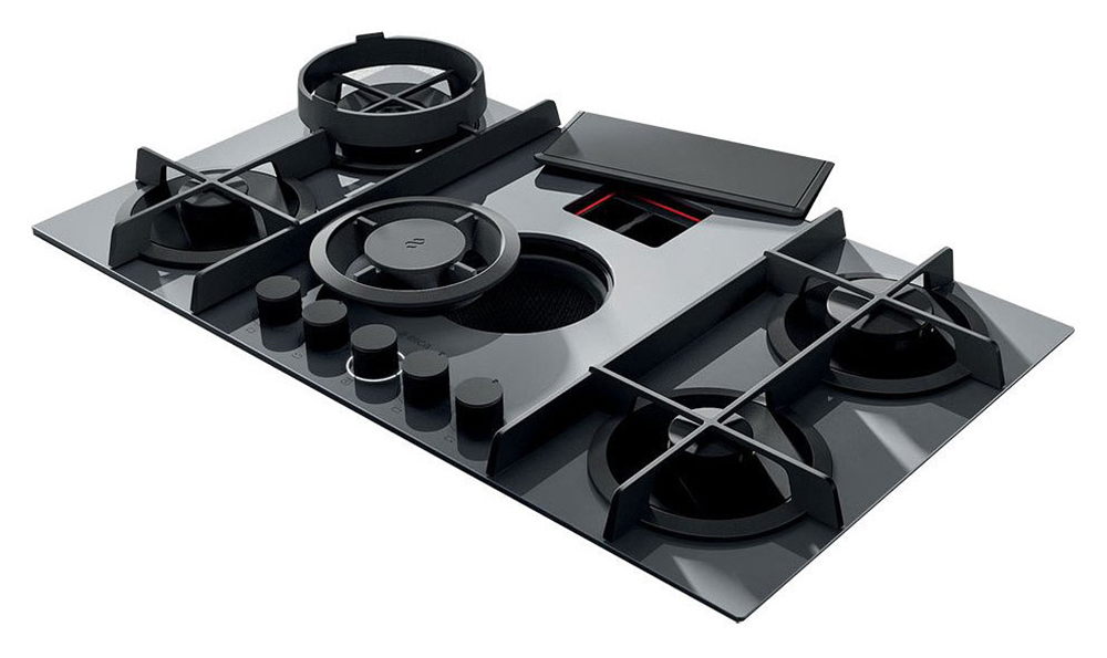 Bếp gas kết hợp hút mùi Elica Nikola Tesla Flame BL/F/88 - Hàng chính hãng