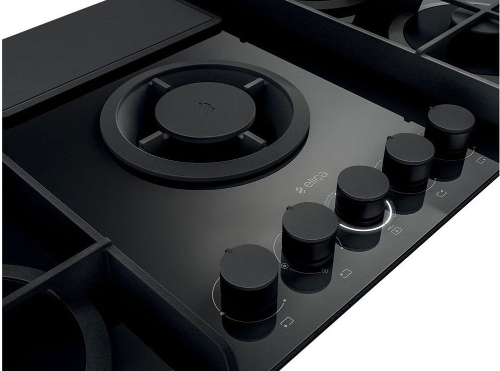 Bếp gas kết hợp hút mùi Elica Nikola Tesla Flame BL/F/88 - Hàng chính hãng
