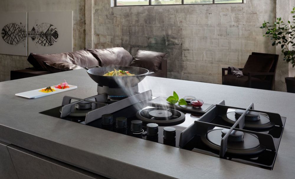 Bếp gas kết hợp hút mùi Elica Nikola Tesla Flame GR/F/88 - Hàng chính hãng