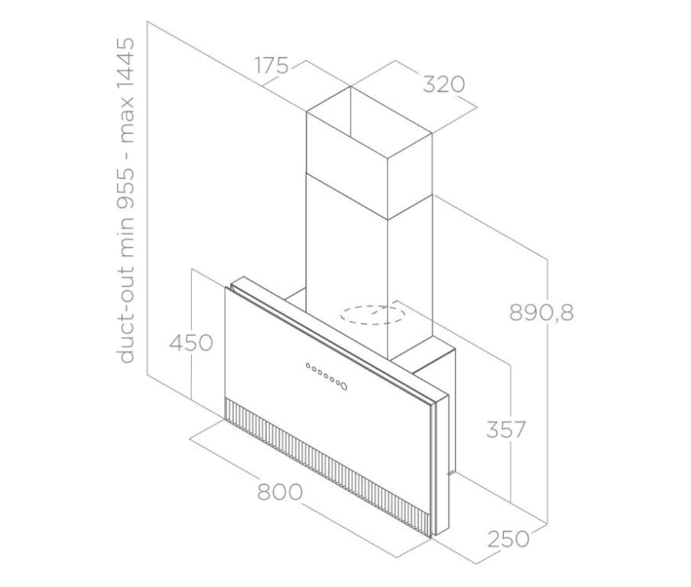 Máy hút mùi áp tường Elica SUPER PLAT GR/F/80 - Hàng chính hãng