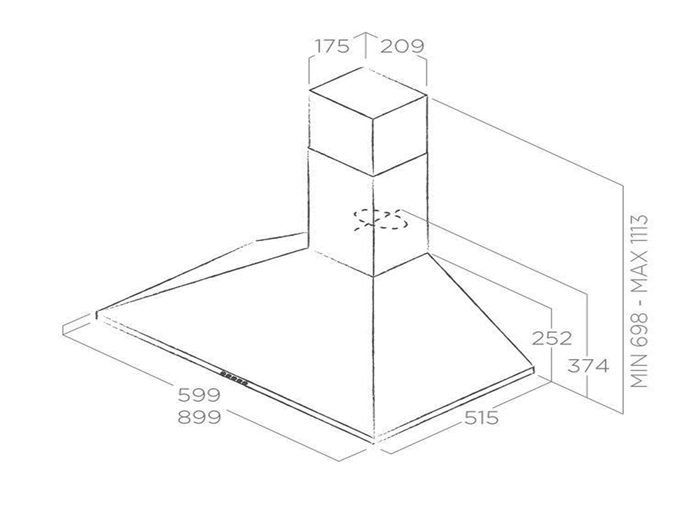 Máy hút mùi áp tường Elica TAMAYA NW LUX IX/F/90 4