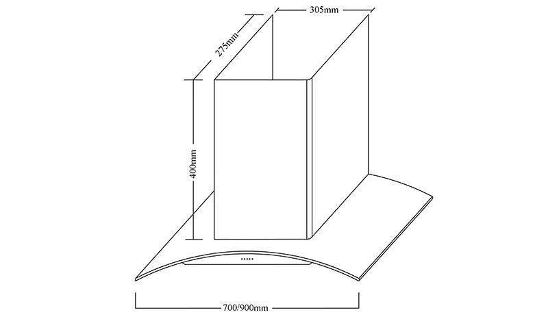 Máy hút mùi gắn tường Fandi FD-3388B1 90 - Hàng chính hãng