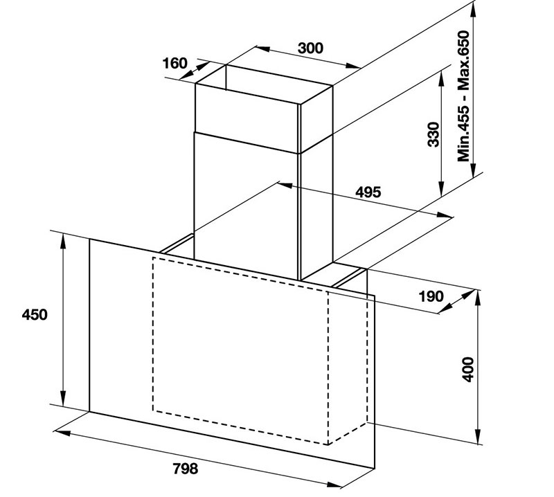 Máy hút mùi gắn tường Häfele HH-WVG80E/533.86.018 - Hàng chính hãng