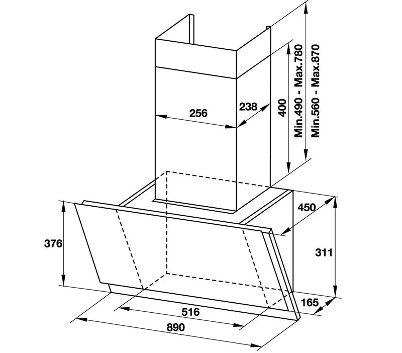 Máy hút mùi gắn tường Häfele HH-WVS90A/533.86.003 - Hàng chính hãng