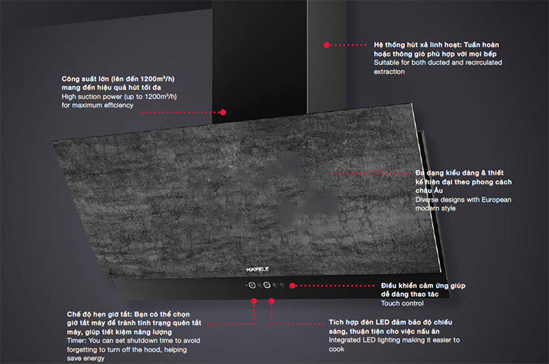 Máy hút mùi gắn tường Häfele HH-WVS90A/533.86.003 - Hàng chính hãng