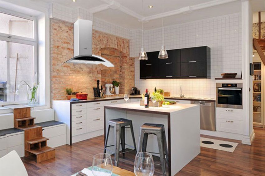 Thiết kế gắn tường hiện đại của máy hút mùi gắn tường Malloca Gama K3155.9