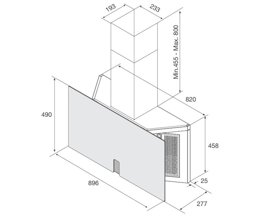 Máy hút mùi gắn tường Malloca K-15 NERO - Hàng chính hãng
