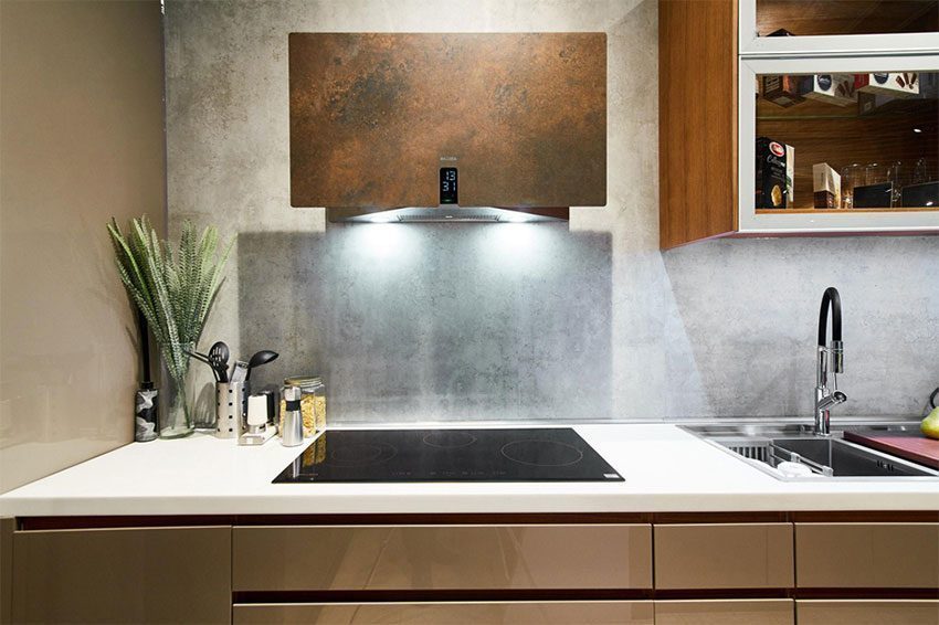 Thiết kế đèn LED chiếu sáng của máy hút mùi gắn tường Malloca K-16 BRUNO