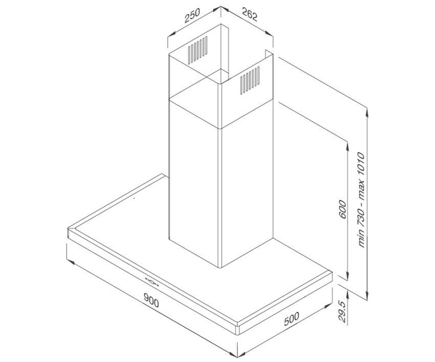 Máy hút mùi gắn tường Malloca Slim K1522 - Hàng chính hãng