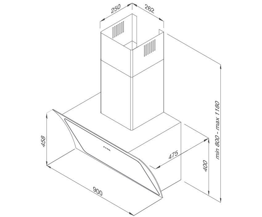 Máy hút mùi gắn tường Malloca Plana K3444 - Hàng chính hãng