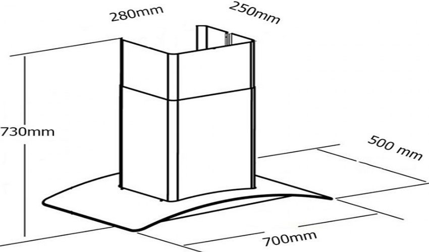 Máy hút mùi kính cong Capri CR-607H - Hàng chính hãng