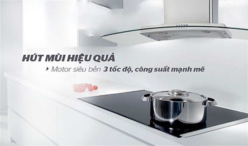 Công suất mạnh mẽ của Máy hút mùi kính cong Binova BI-82-GT-09