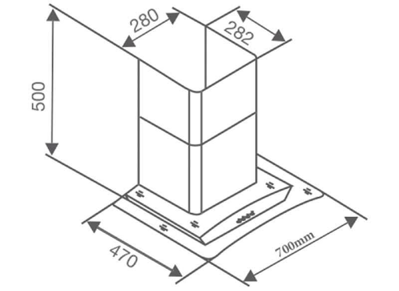 Máy hút mùi kính cong Canzy CZ-3770Q - Hàng chính hãng