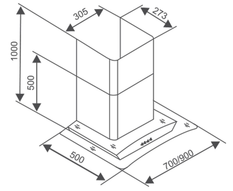 Máy hút mùi kính cong Canzy CZ-M6970 - Hàng chính hãng