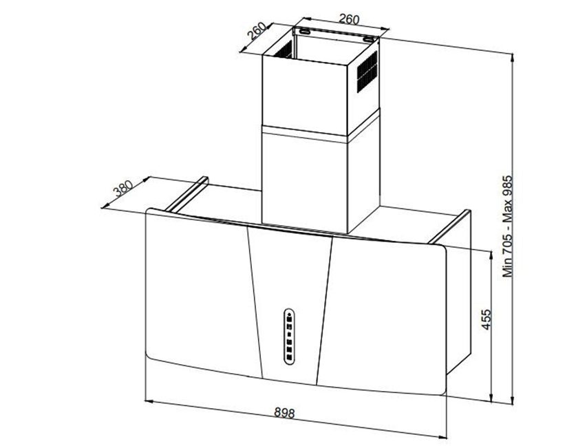Máy hút mùi kính cong Chef's EH-Narsis90T - Hàng chính hãng