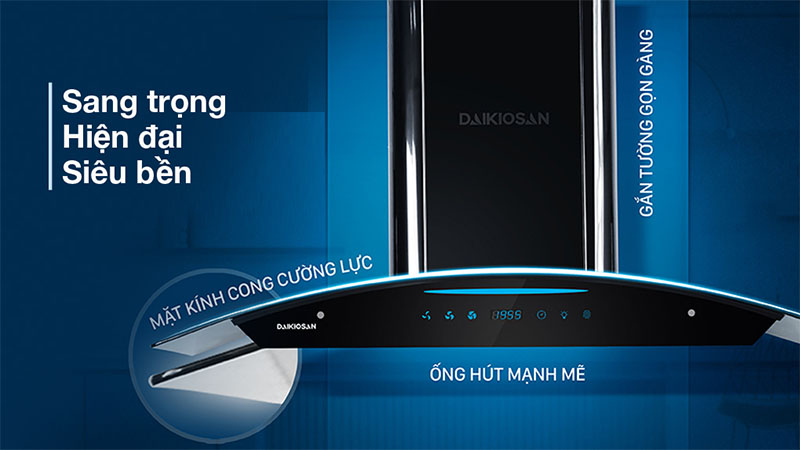Thiết kế của Máy hút mùi kính cong Daikiosan DKH-000001