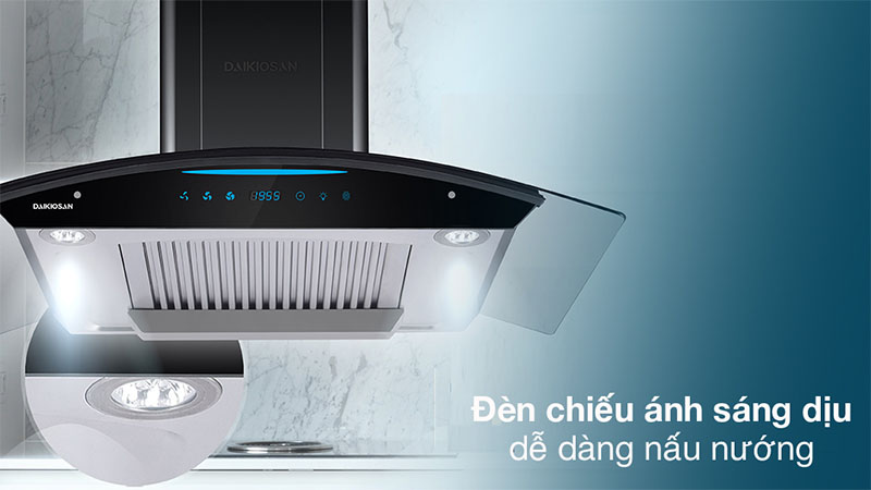 Đèn chiếu sáng của Máy hút mùi kính cong Daikiosan DKH-000001