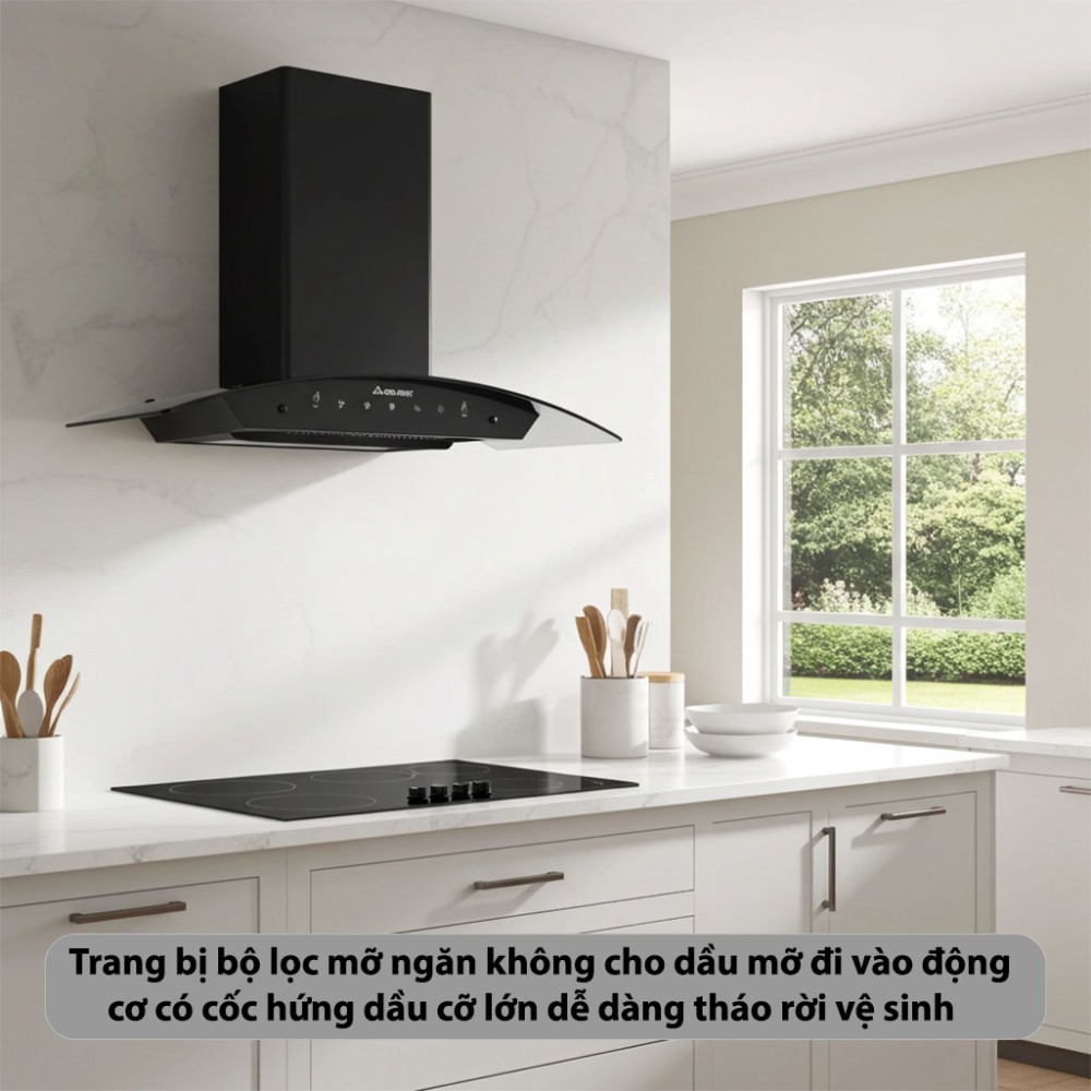 Máy hút mùi kính cong Hòa Phát HKH-C0770H - Hàng chính hãng