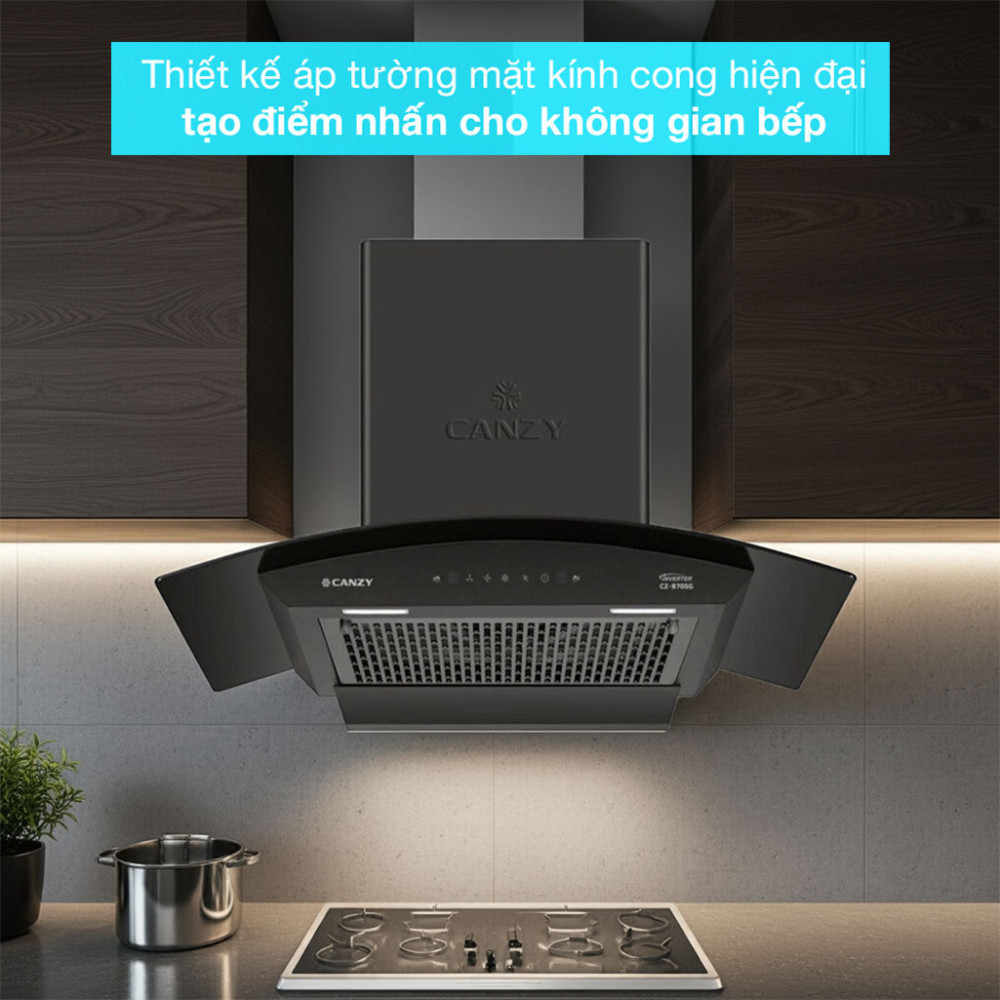 Máy hút mùi kính cong Inverter Canzy CZ-B70SG - Hàng chính hãng