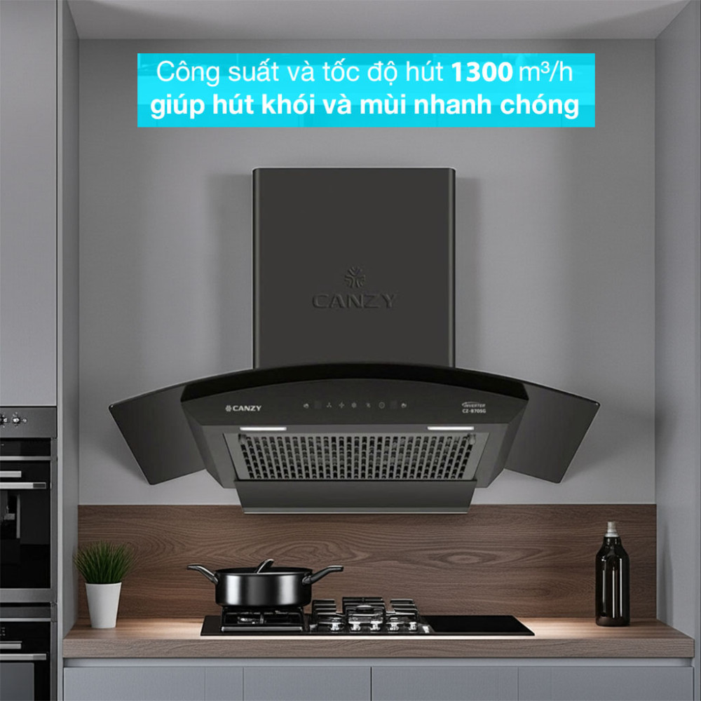 Máy hút mùi kính cong Inverter Canzy CZ-B70SG - Hàng chính hãng