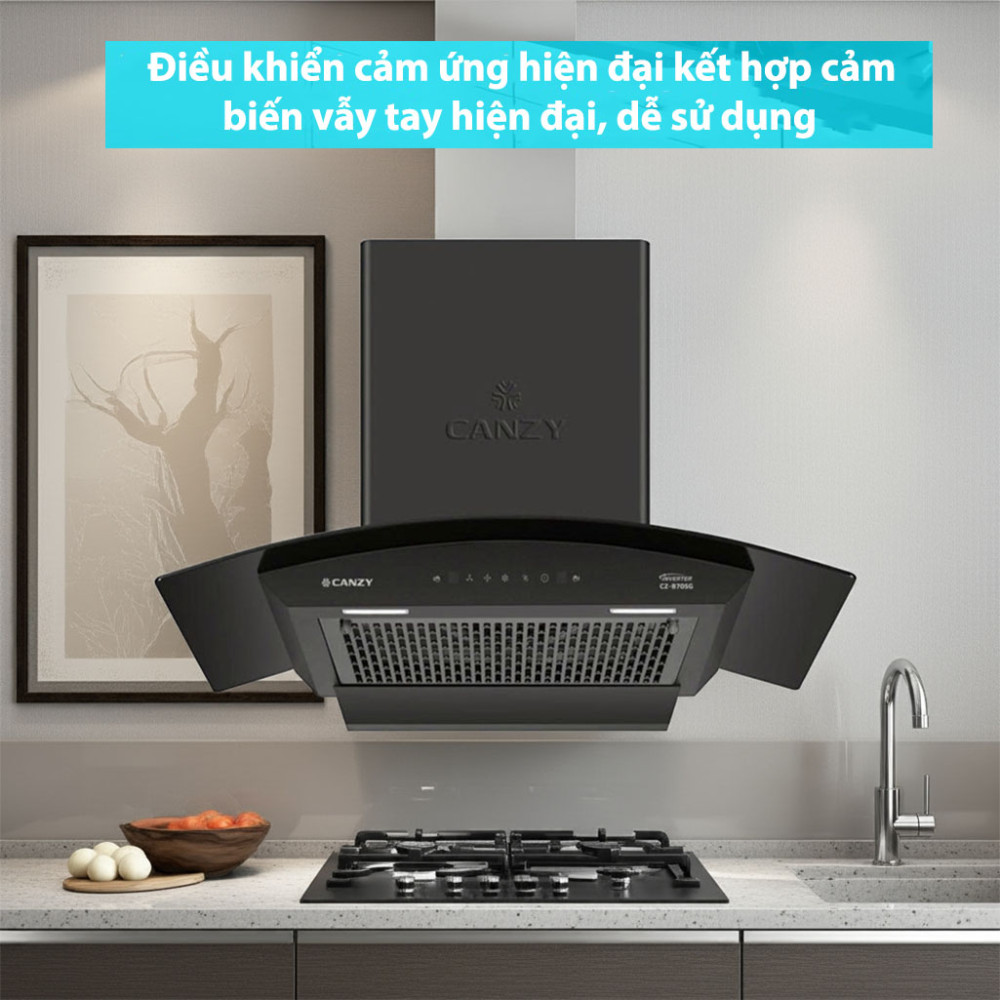 Máy hút mùi kính cong Inverter Canzy CZ-B70SG - Hàng chính hãng