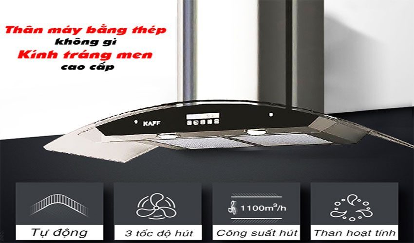 Máy hút mùi kính cong Kaff KF-GB901 - Hàng chính hãng