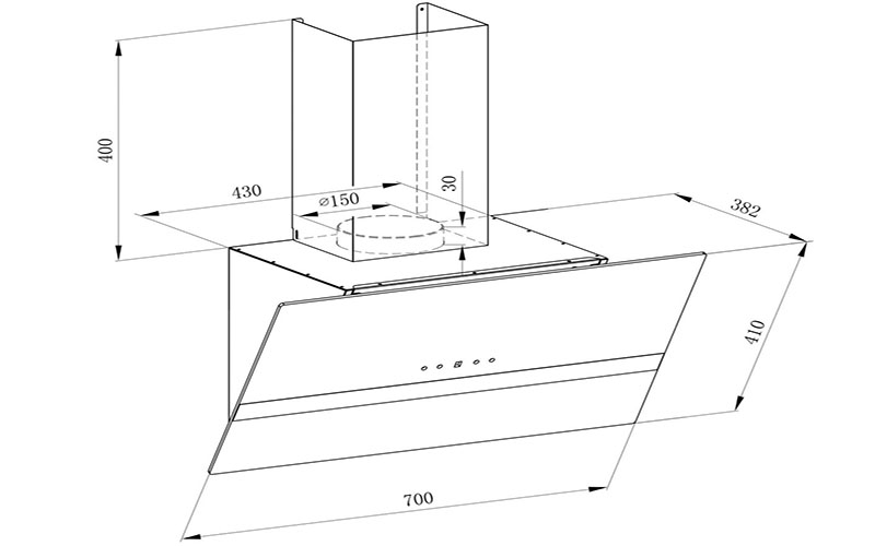 Máy hút mùi kính vát Arber AB-8803 - Hàng chính hãng