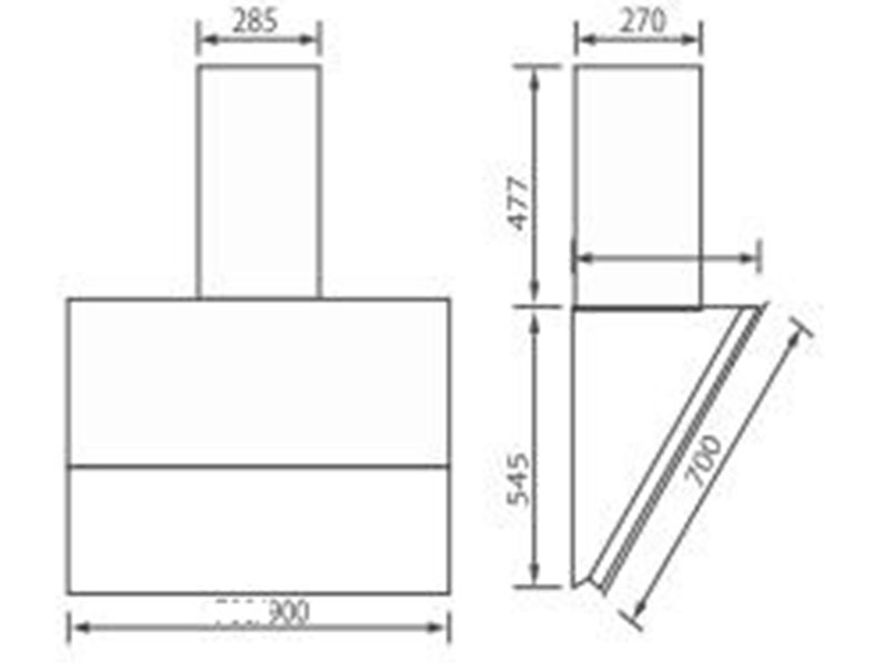 Máy hút mùi kính vát Canzy CZ-2890GH - Hàng chính hãng