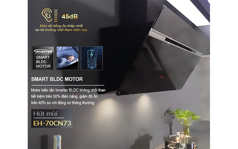 Máy hút mùi kính vát Eurosun EH-70CN73 - Hàng chính hãng