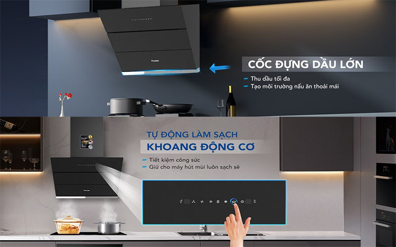 Máy hút mùi kính vát Funiki HKH9688 - Hàng chính hãng