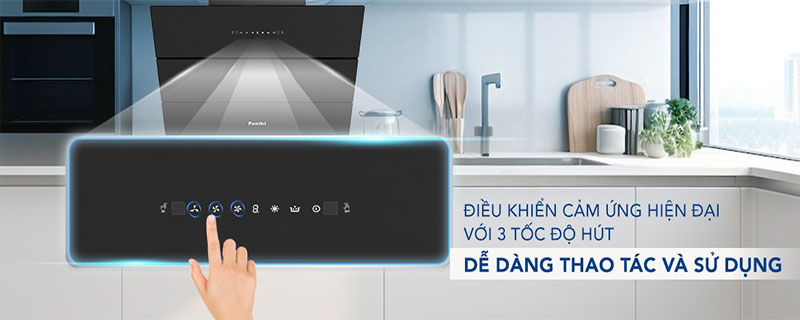 Máy hút mùi kính vát Funiki HKH9688 - Hàng chính hãng