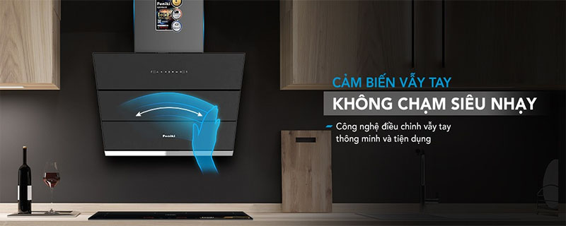 Máy hút mùi kính vát Funiki HKH9688 - Hàng chính hãng