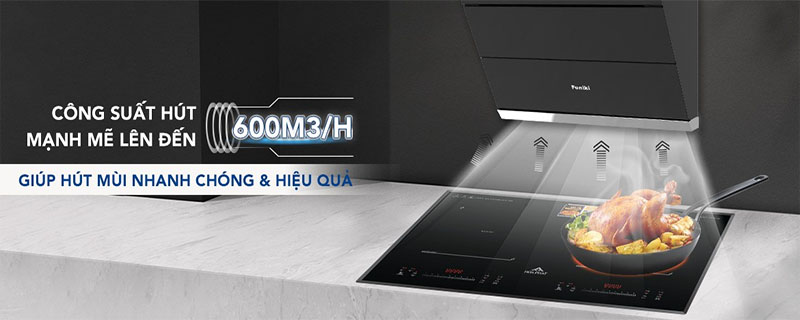 Máy hút mùi kính vát Funiki HKH9688 - Hàng chính hãng