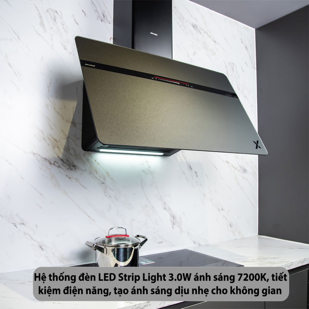 Máy hút mùi kính vát GrandX GX-H70S86B - Hàng chính hãng