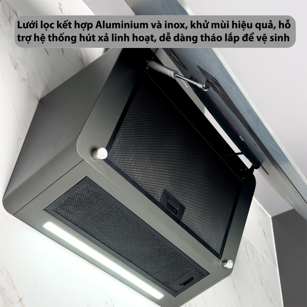 Máy hút mùi kính vát GrandX GX-H70S86G - Hàng chính hãng