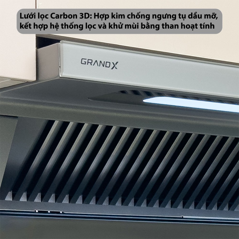 Máy hút mùi kính vát GrandX GX-H70T88G - Hàng chính hãng