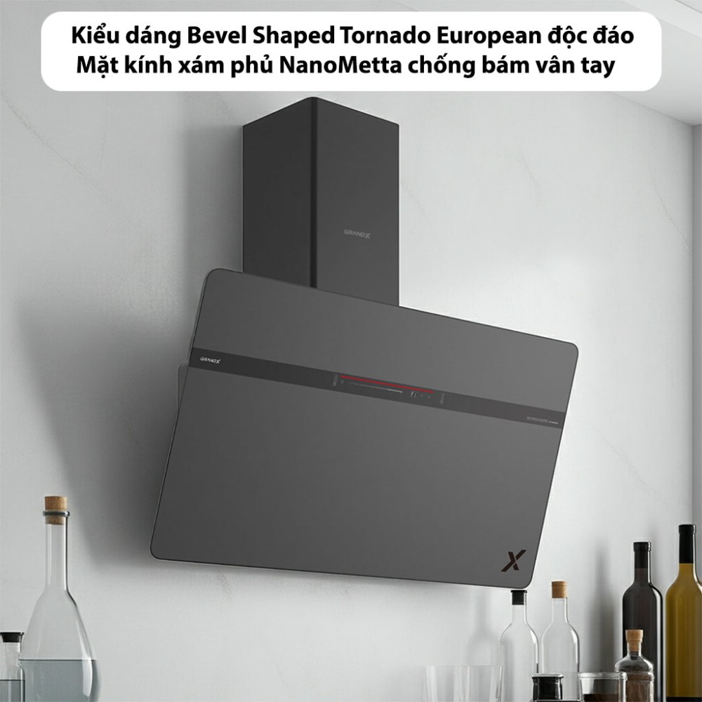 Máy hút mùi kính vát GrandX GX-H90S86G - Hàng chính hãng