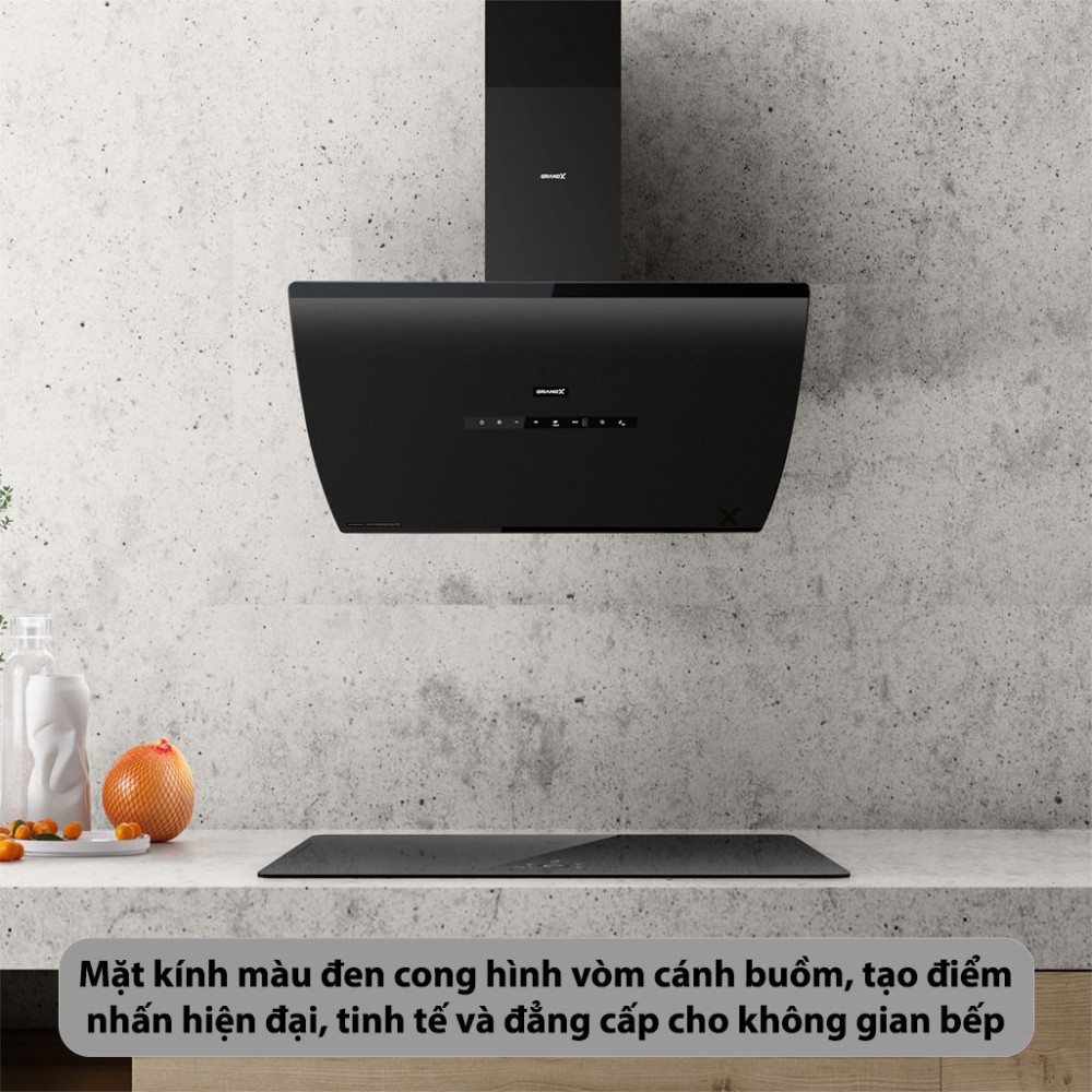 Máy hút mùi kính vát GrandX GX-H90S87B - Hàng chính hãng