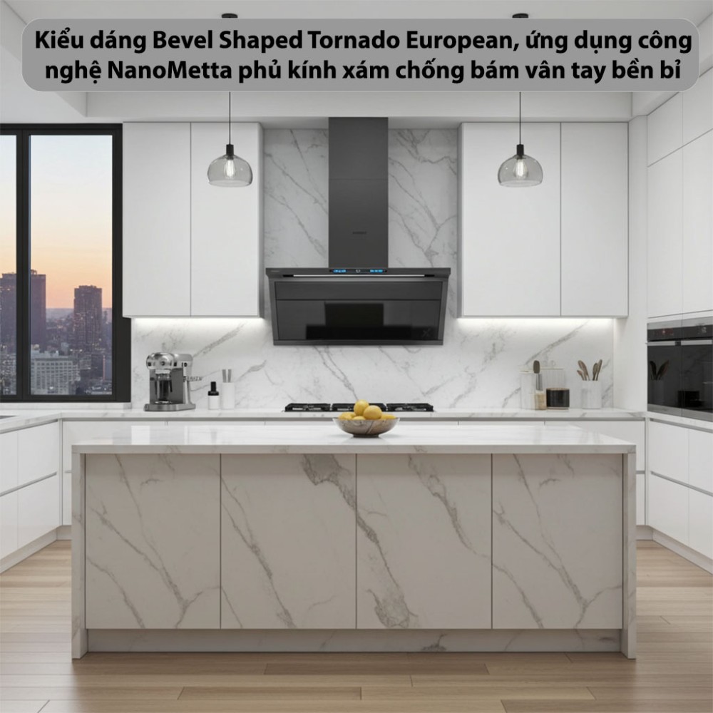 Máy hút mùi kính vát GrandX GX-H90T88G - Hàng chính hãng