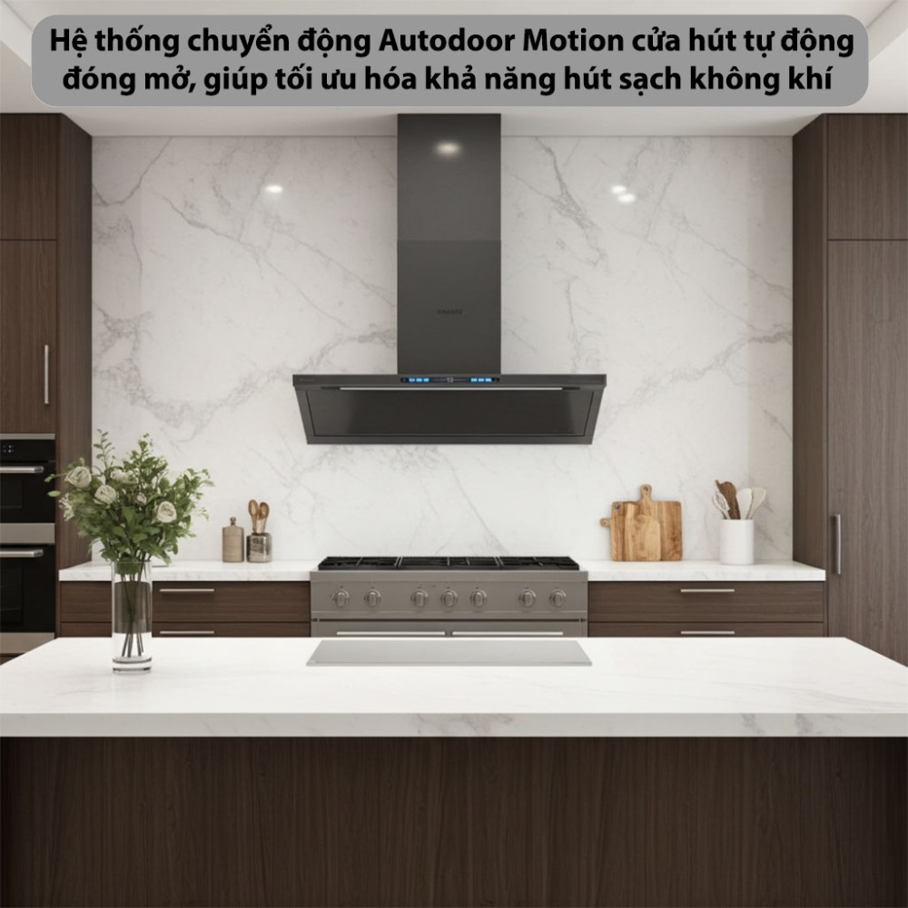 Máy hút mùi kính vát GrandX GX-H90T88G - Hàng chính hãng