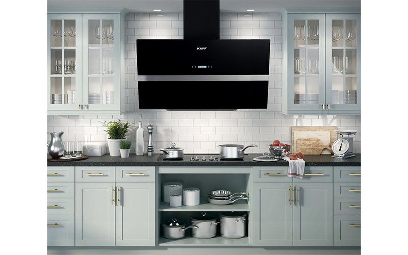 Máy hút mùi kính vát Kaff KF-LUX AT90FH-BK - Hàng chính hãng