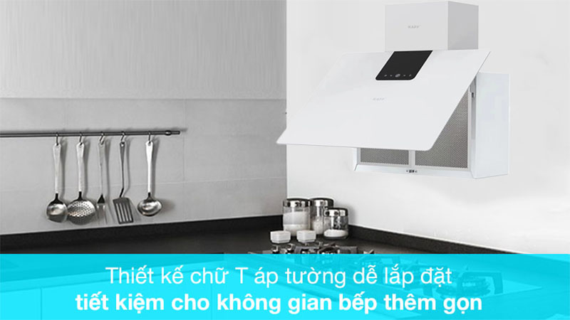 Máy hút mùi kính vát Kaff KF-VERTI-700WHI - Hàng chính hãng