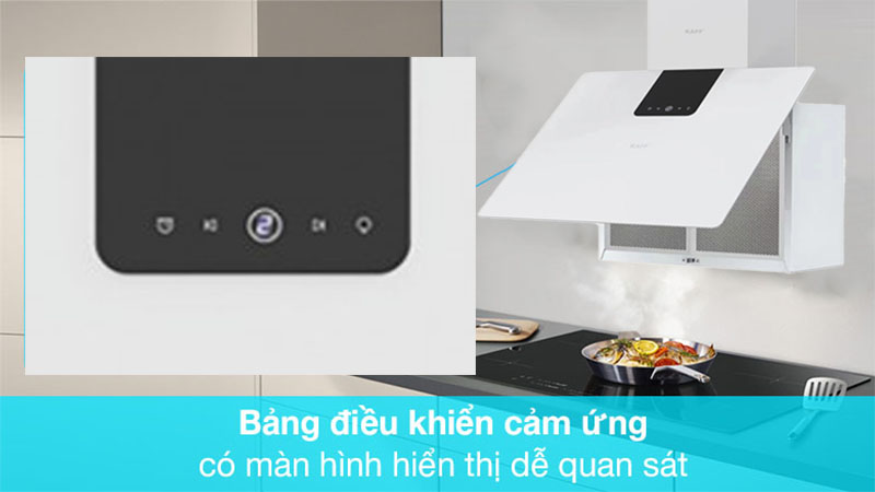 Máy hút mùi kính vát Kaff KF-VERTI-700WHI - Hàng chính hãng